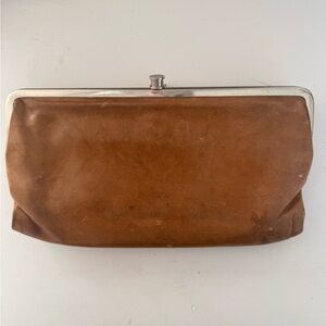 HOBO International Womens Wallet Leather Lauren Clutch Color Maple Tan